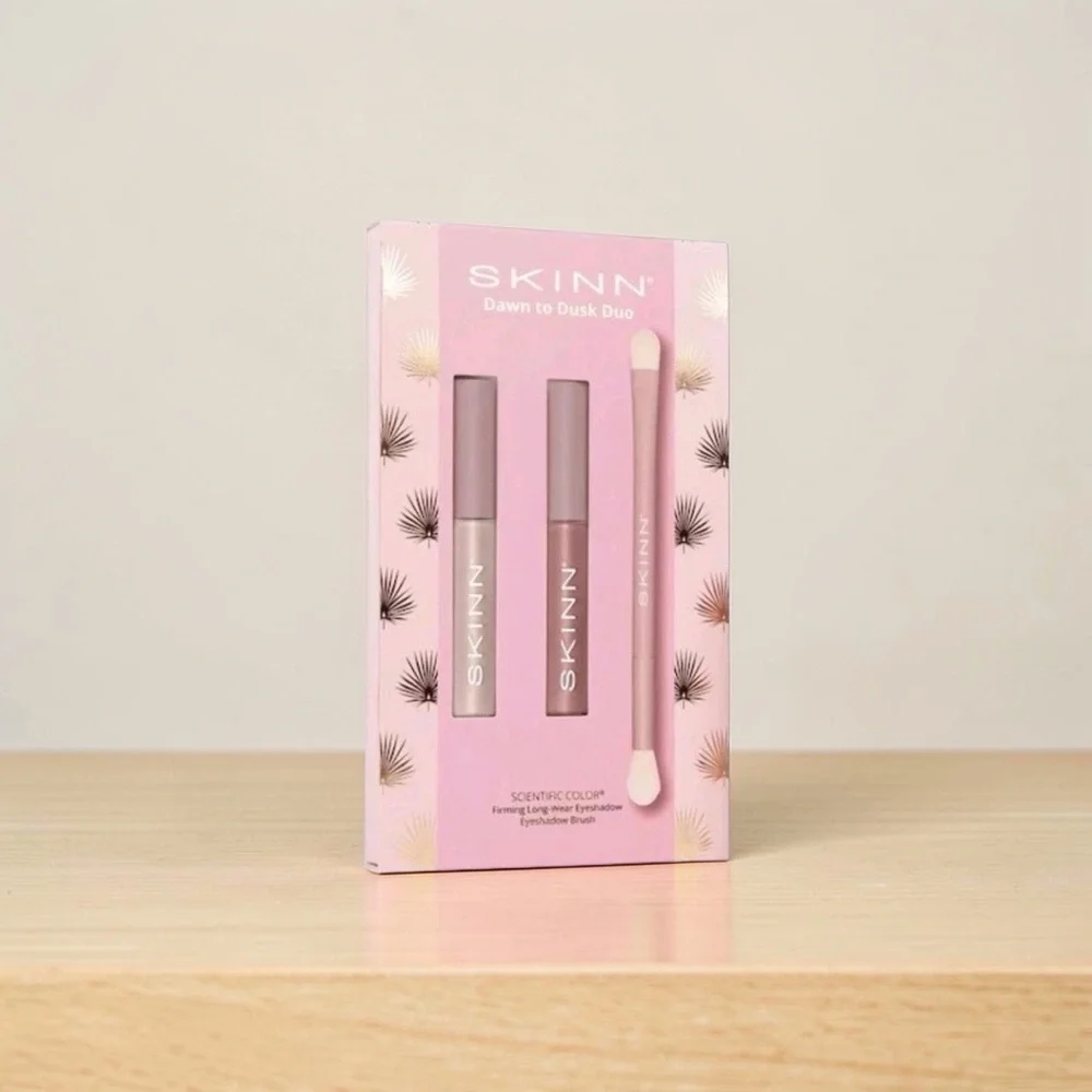 SKINN Dawn to Dusk Eyeshadow Duo with Brush PINK PRARL & TERRA ROSA